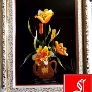 traditional-embroidery-painting-lily-flower