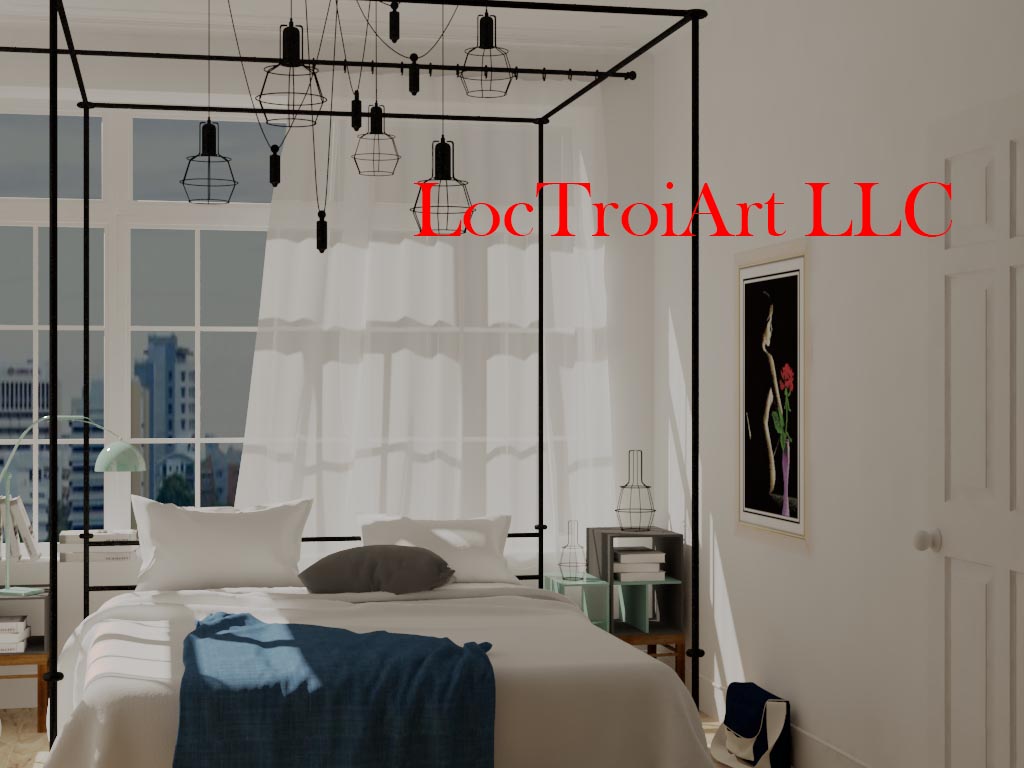 tranh gắn đá viên tròn thiếu nữ bên hoa