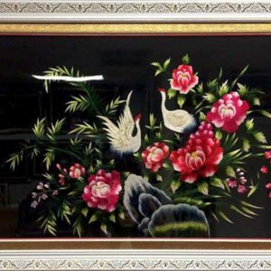 hand-embroidery-painting-flamingos-flower