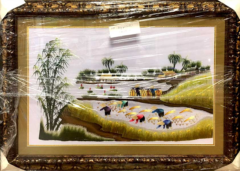 traditional embroidery painting rice field vietnam traditional embroidery painting rice field vietnam