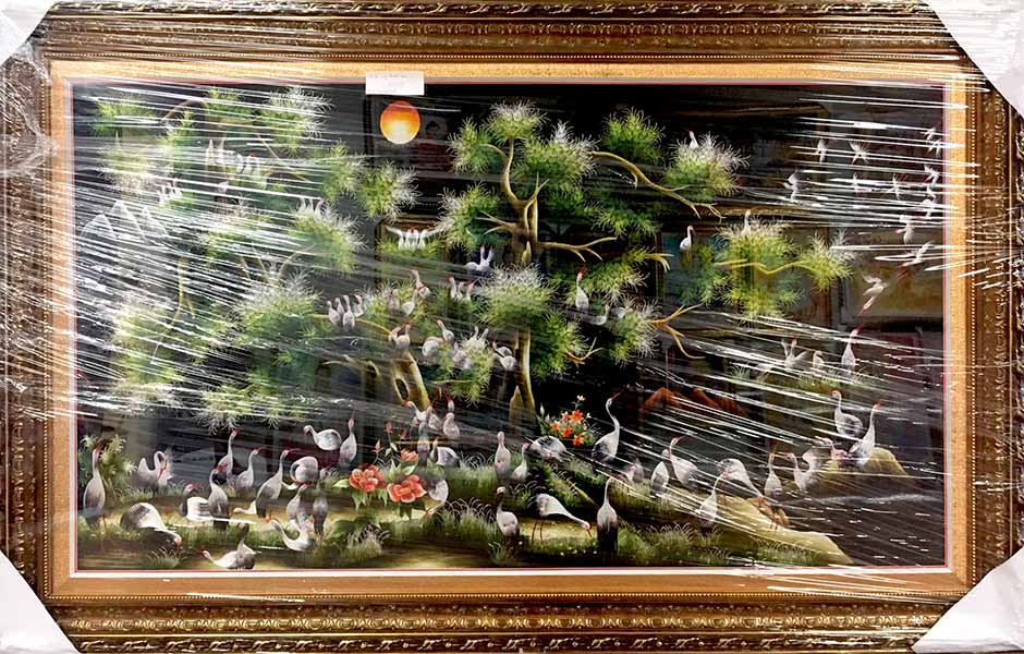 traditional embroidery painting cedar flamingo peace prosperous traditional embroidery painting cedar flamingo peace prosperous