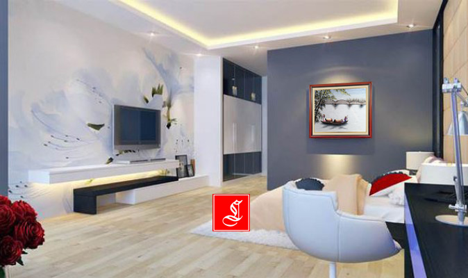 tranh thêu tay truyền thống cầu tràng tiền www.loctroiart.com